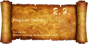 Regius Helén névjegykártya